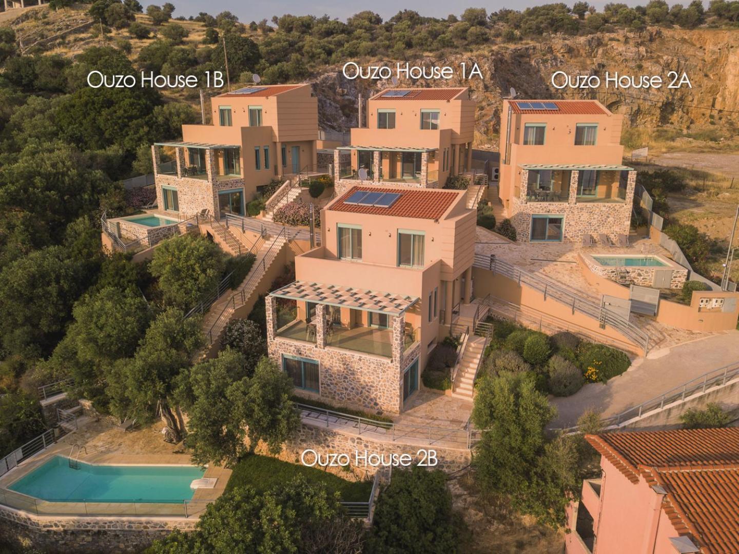 Ouzo Panoramic Houses 1, With Private Pool Plomári Kültér fotó